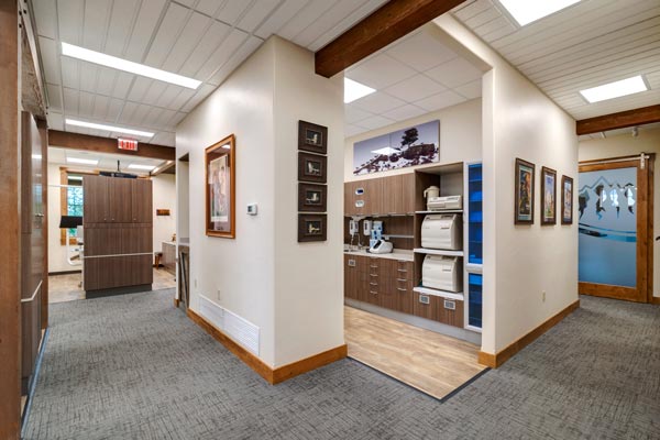 Interior hallway at Summit Dental